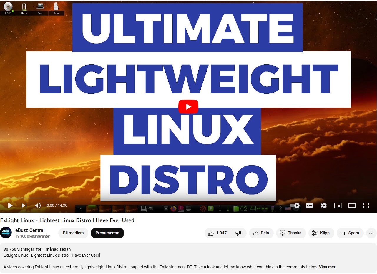 ExLight Linux | Run a real fast Linux Live system!
